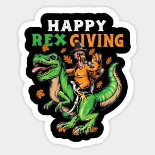Happy Thanksgiving Turkey Saurus Rex Dinosaur Thanksgiving Turkey Day For Boys Celebrate Thanksgiving Funny Thanksgiving Sticker